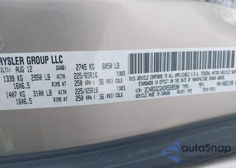 2013 Dodge Grand Caravan Sxt z USA, uszkodzony, nr VIN 2C4RDGCGXDR528590